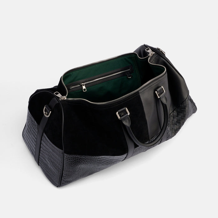 Marc Nolan Large Weekender Duffle Bag - Black Multi Leather