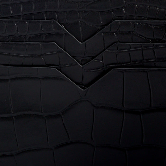 Marc Nolan Leather Bi-Fold Wallet - Black Crocskin