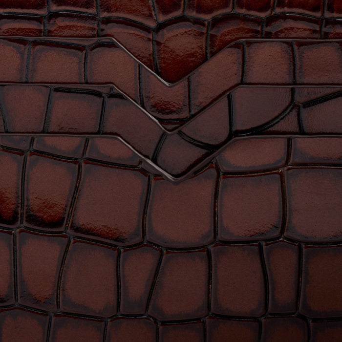 Marc Nolan Leather Bi-Fold Wallet - Brown Crocskin