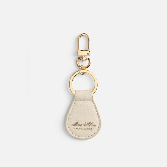 Marc Nolan Leather Keyring - Cream