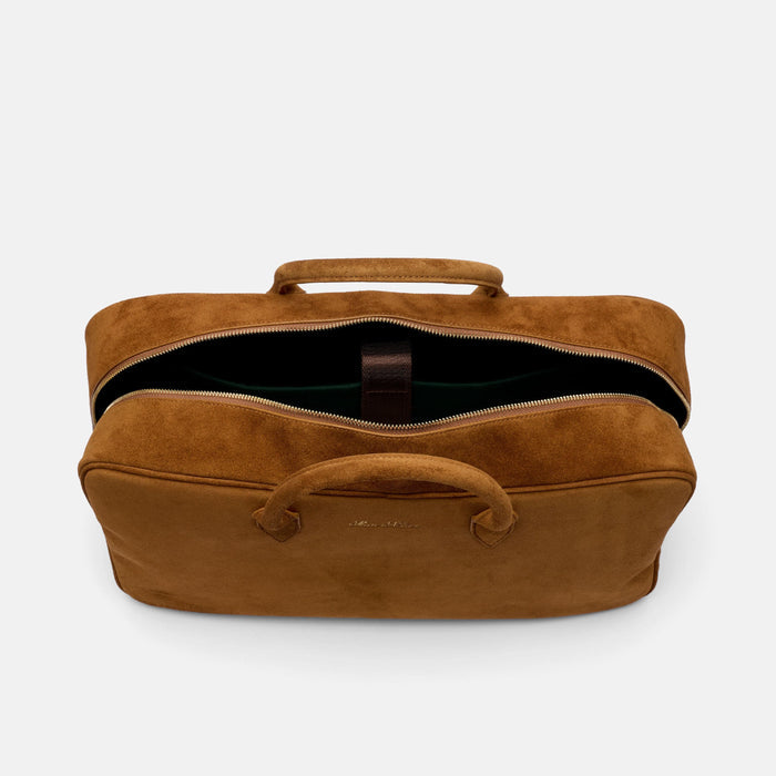 Marc Nolan Toffee Suede Briefcase Duffle