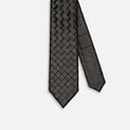 Marc Nolan Woven Leather Tie - Black