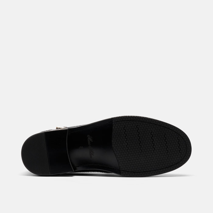 Mariner Black Crocskin Leather Fisherman Sandals