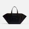 Marissa Structured Tote - Black Croc Leather