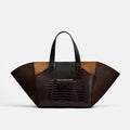 Marissa Structured Tote - Dark Brown Croc Leather