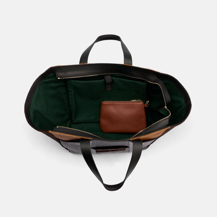 Marissa Structured Tote - Dark Brown Croc Leather