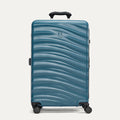 Front view of Travelpro Maxlite Air V2 Check-In Spinner in Teal, highlighting an telescopic handle and smooth-rolling spinner wheels.
