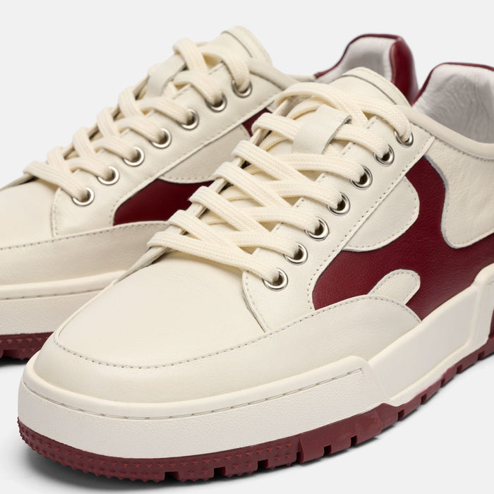 Men's Club Court Leather Tennis Shoe - White/Burgundy