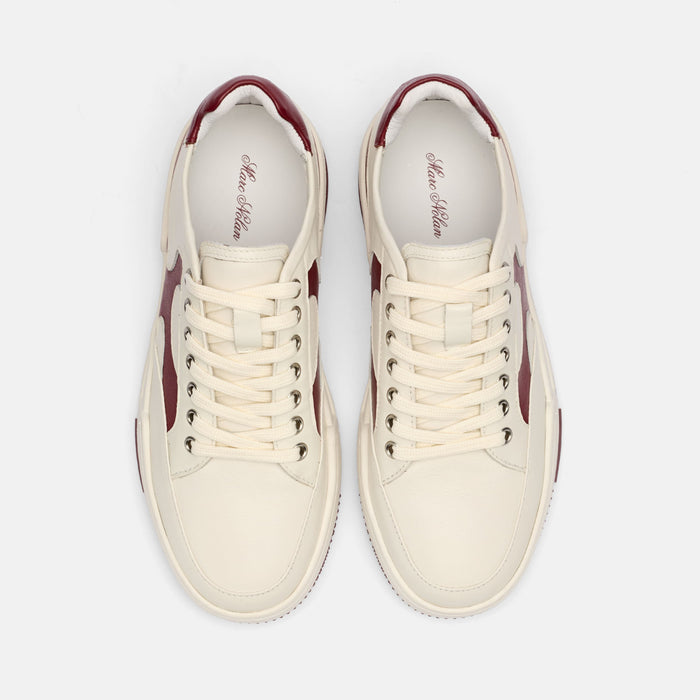 Men's Club Court Leather Tennis Shoe - White/Burgundy