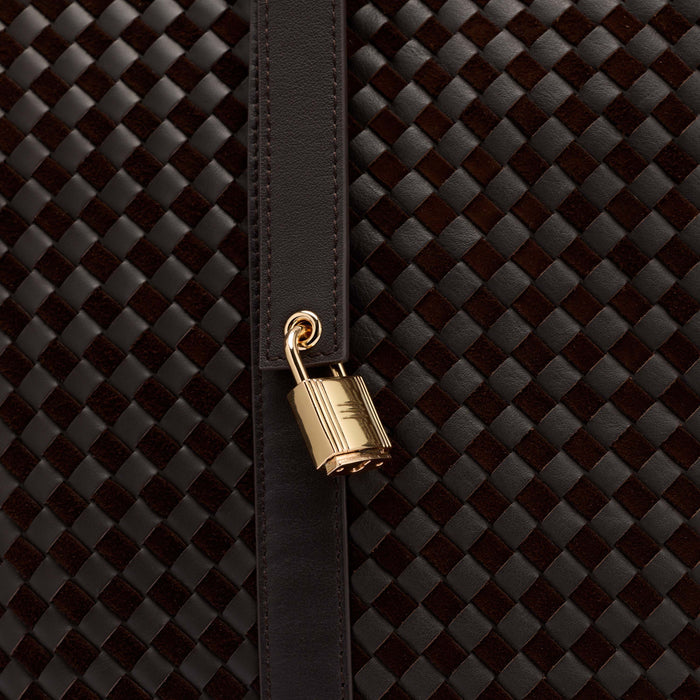 Mila Brown Woven Leather Tote Bag