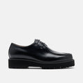Montana Black Leather Moc Toe Derbys