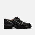 Montana Black Woven Leather Moc Toe Derbys