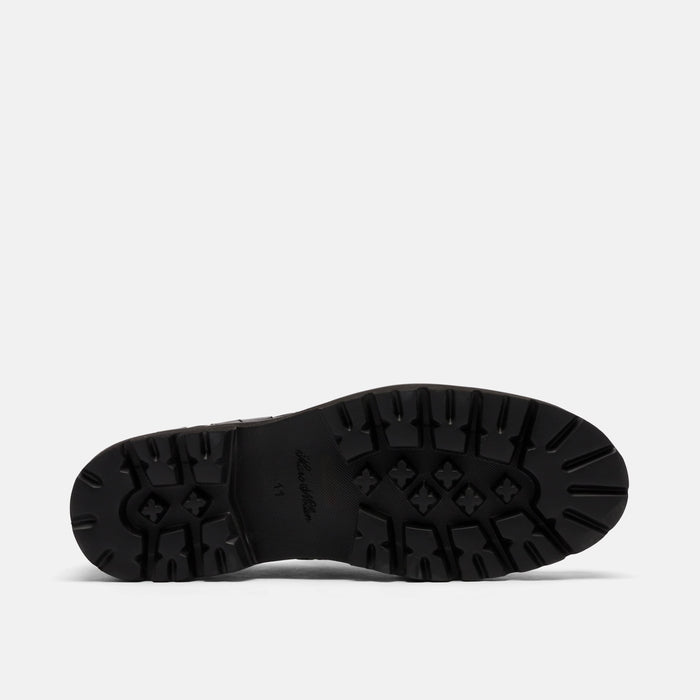 Montana Black Woven Leather Moc Toe Derbys