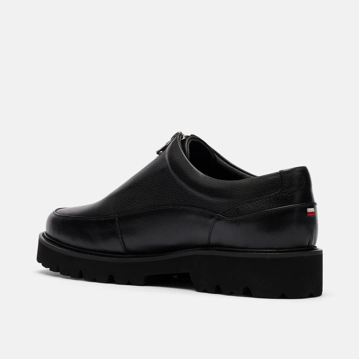 Monza Black Leather Zip Shoe