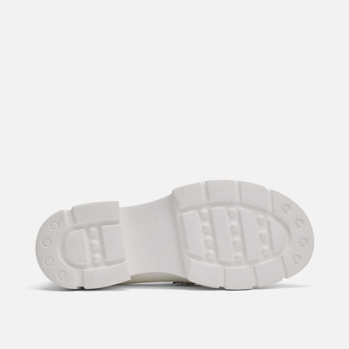 womens white lug penny loafers