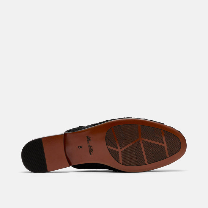 Ms. Del Sol Black Lace Bit Loafer Mule