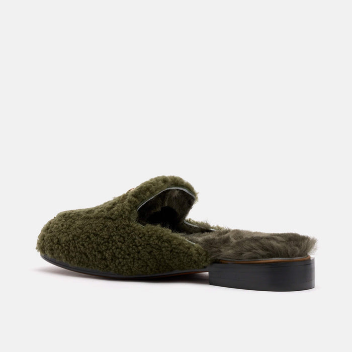 Ms. Del Sol Dark Green Bit Loafer Mule
