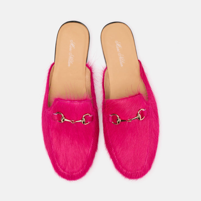 Ms. Del Sol Hot Pink Bit Loafer Mule