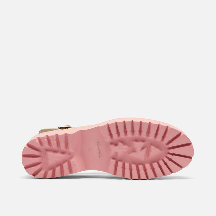 Ms. Magellan Cream/Pink Leather Lug Fisherman Sandals