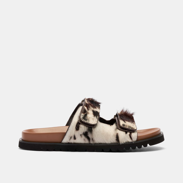 Ms. Monaco Dark Horse Pony Hair Strap Sandals