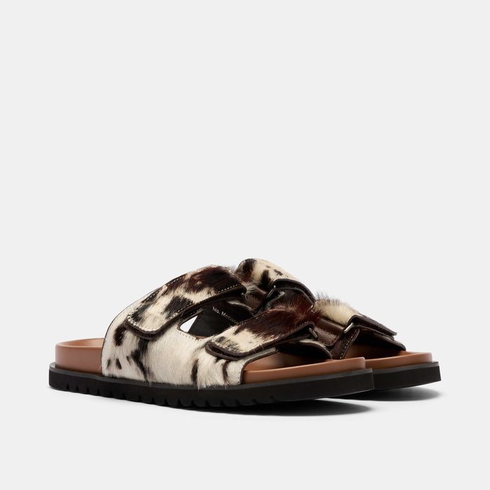 Ms. Monaco Dark Horse Pony Hair Strap Sandals