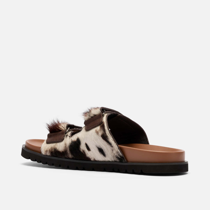 Ms. Monaco Dark Horse Pony Hair Strap Sandals