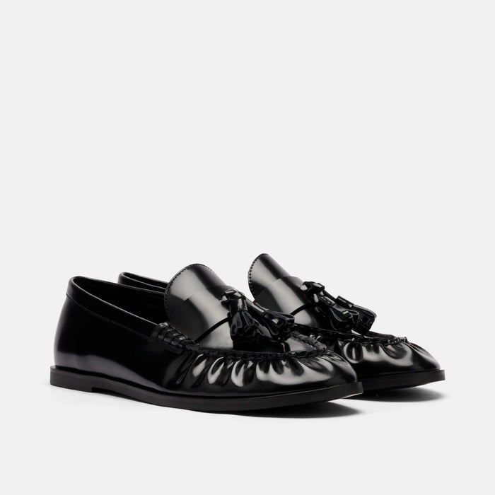 Ms. Morgan Black Patent Leather Tassel Loafers