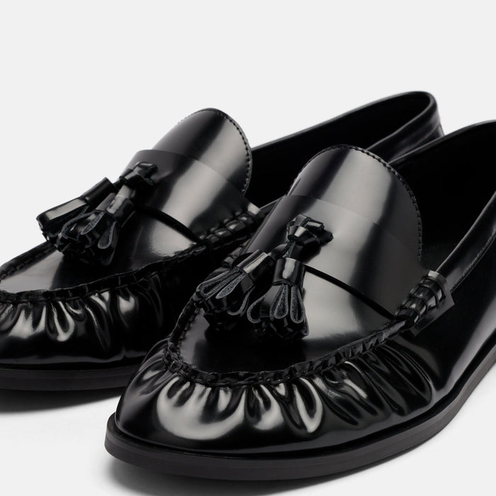 Ms. Morgan Black Patent Leather Tassel Loafers