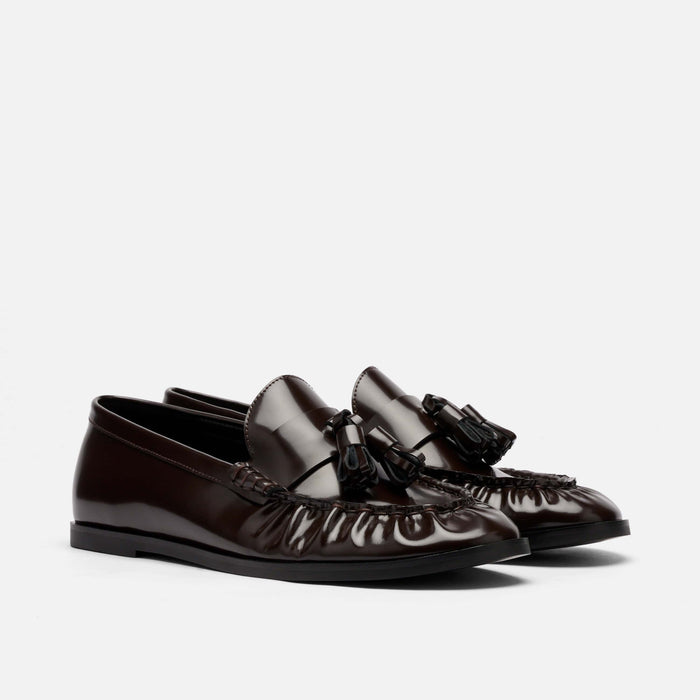 Ms. Morgan Dark Cherry Patent Leather Tassel Loafers