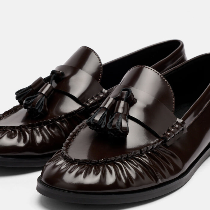 Ms. Morgan Dark Cherry Patent Leather Tassel Loafers