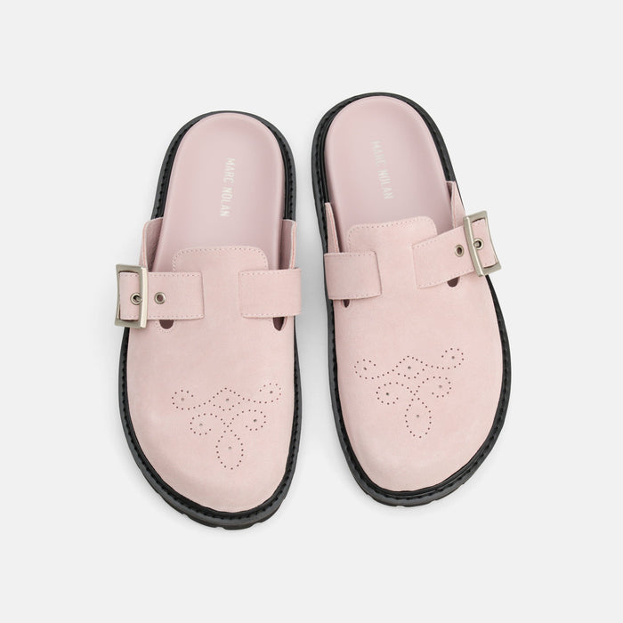 Ms. Shiloh Pink Suede Clogs