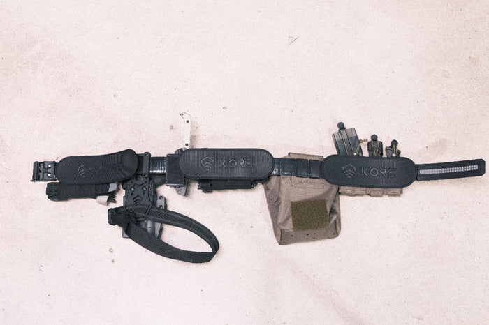 Kore Essentials Muffin Top Pads Attached to Inside of Kore Micro-Adjustable Molle Battle Belt