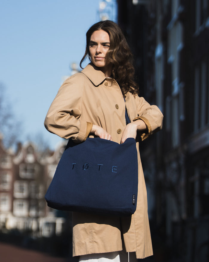 Navy Blue TØTE Bag | Stitched