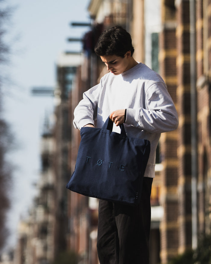 Navy Blue TØTE Bag | Stitched