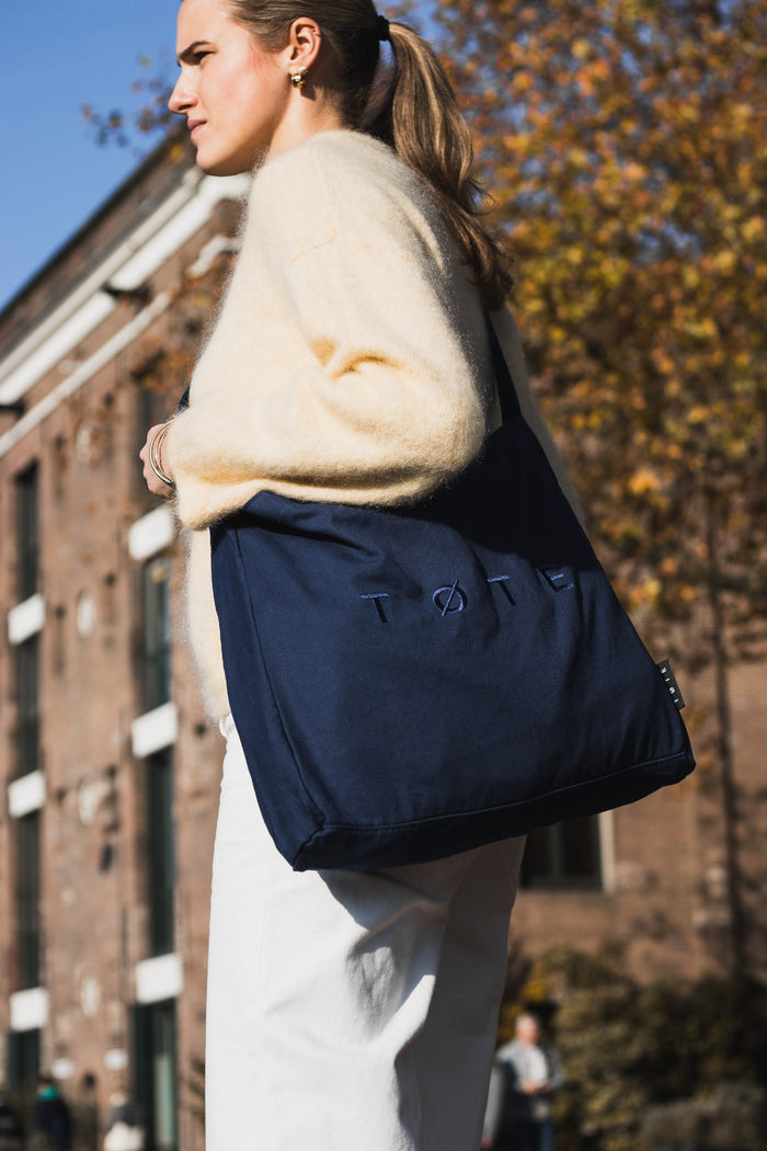 Navy Blue TØTE Bag | Stitched