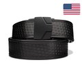 P1 Basketweave Patrol Belt on a white background with an American flag