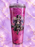 Pink Gothic Snowglobe Tumbler - 24 oz