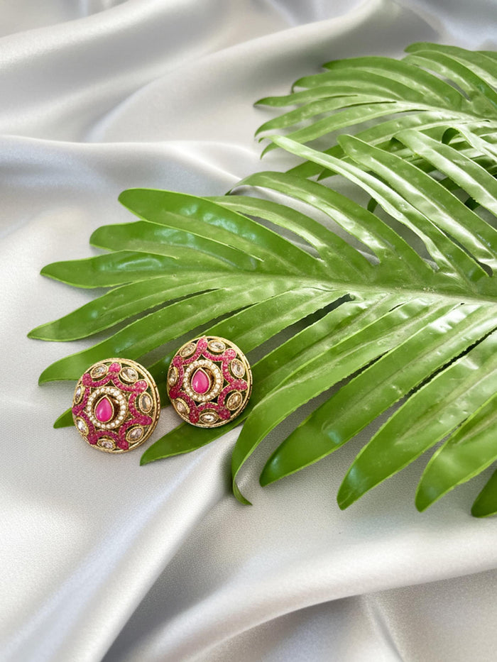 Pink Stone Traditional Dome Studs.