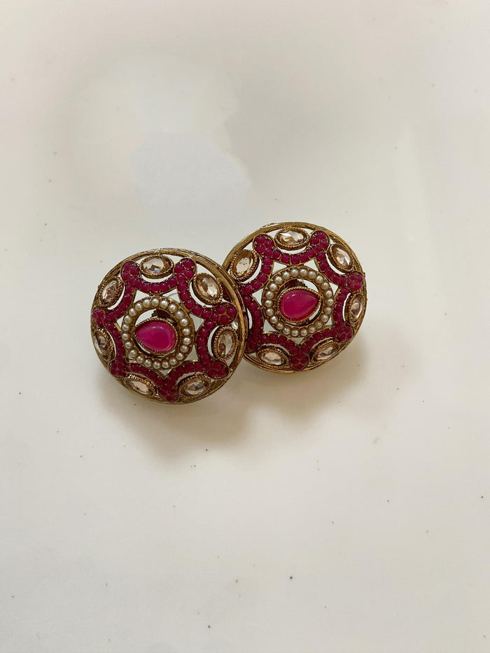 Pink Stone Traditional Dome Studs.