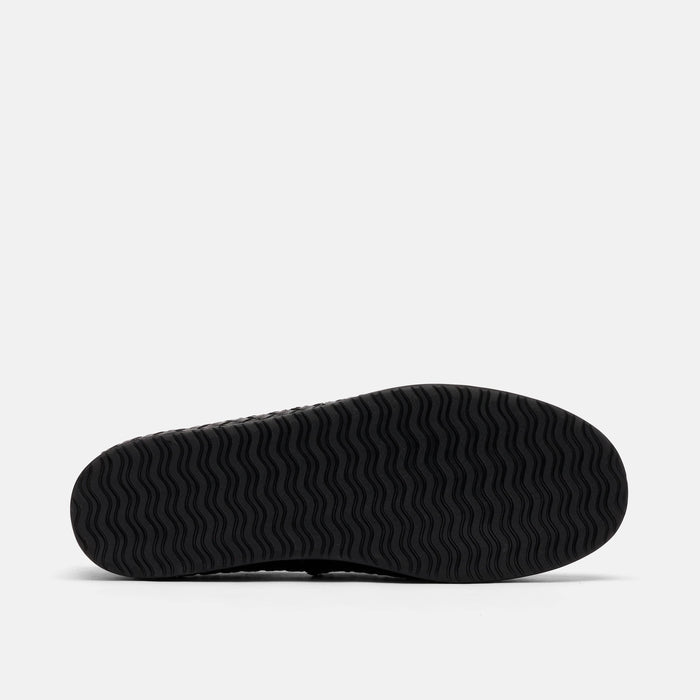 Portofino Black Woven Leather Venetian Loafers
