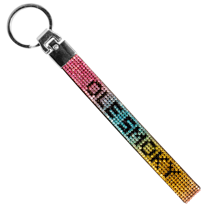 RAINBOW RHINESTONE WRISTLET KEYCHAIN