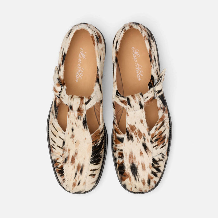 Rocky Appaloosa Pony Hair Lug Mary Jane Shoes