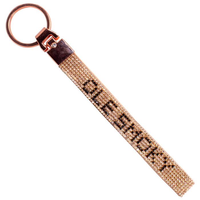 ROSE GOLD RHINESTONE WRISTLET KEYCHAIN