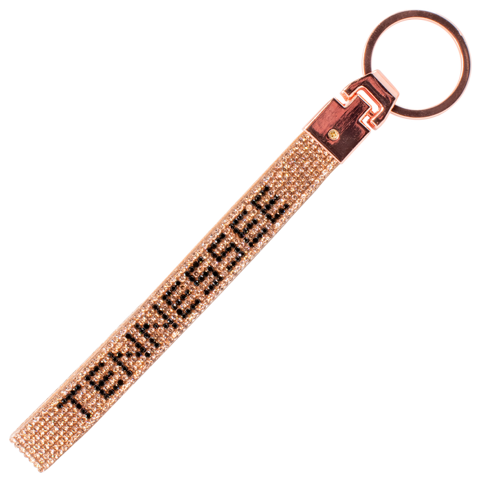 ROSE GOLD RHINESTONE WRISTLET KEYCHAIN