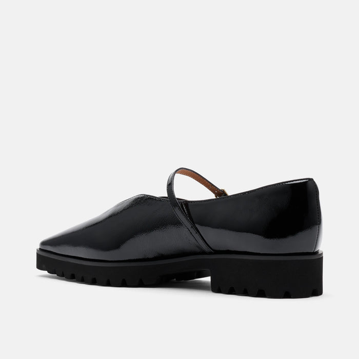 Roxie Black Patent Leather Lug Mary Janes