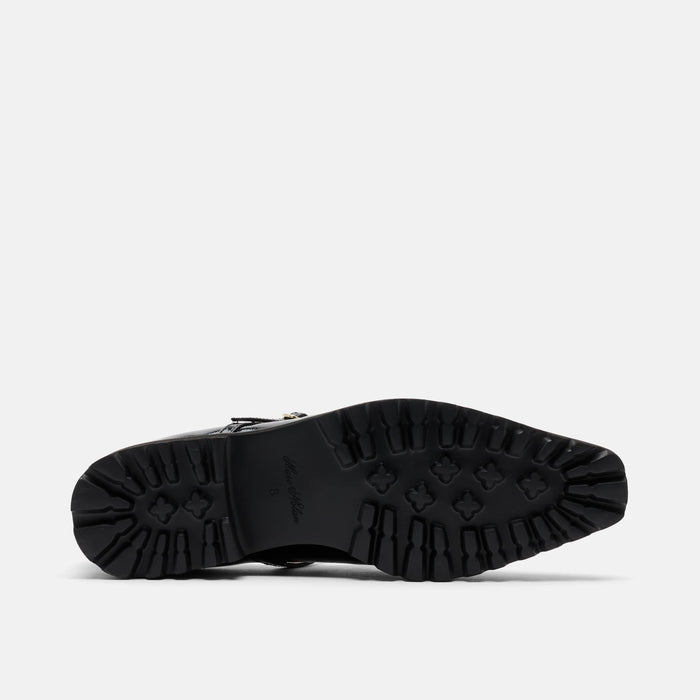 Roxie Black Patent Leather Lug Mary Janes