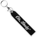 SCRIPT STRAP KEYCHAIN W/CLIP - BLACK