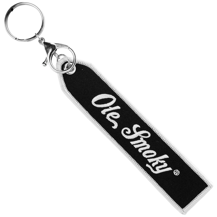 SCRIPT STRAP KEYCHAIN W/CLIP - BLACK