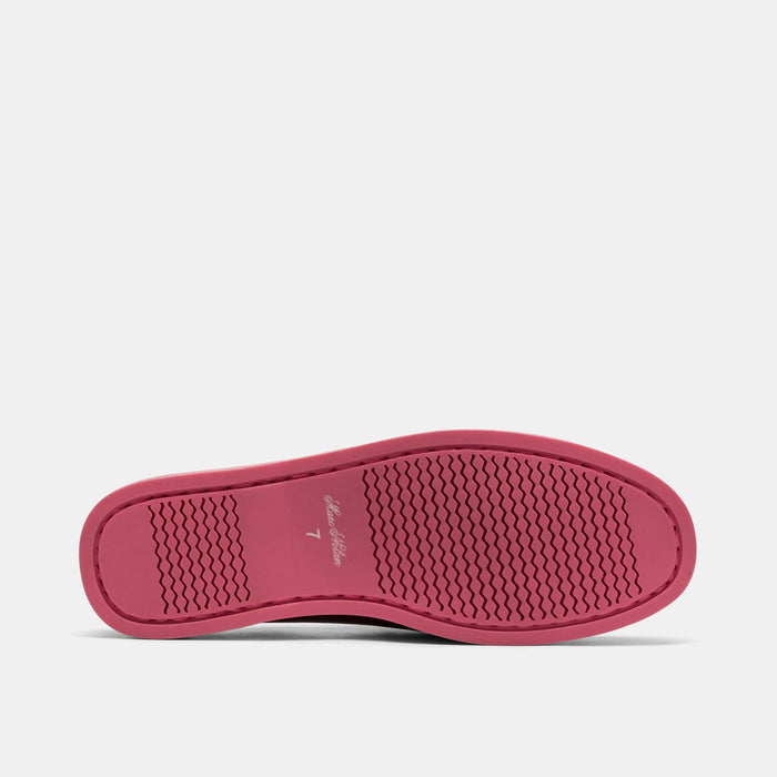 Selene Brown/Pink Pleated Leather Boat Shoe Mules