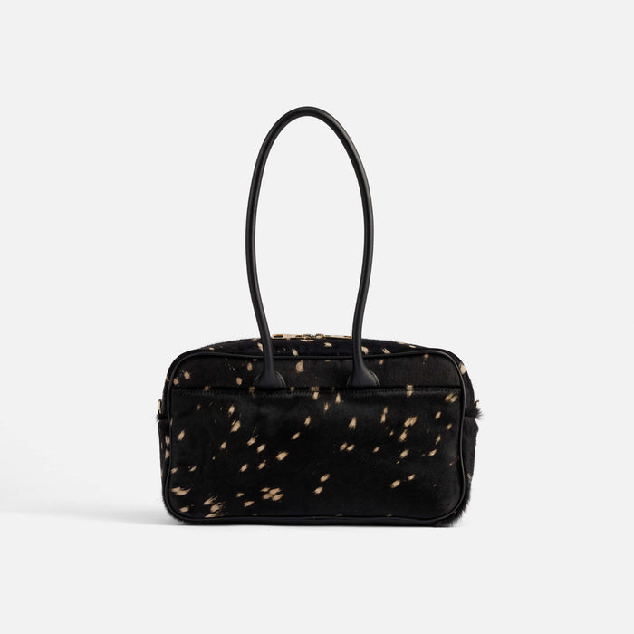 Serena Horsebit Shoulder Bag - Ponyhair & Black Leather